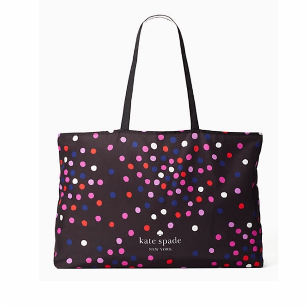 🩷🔥NWT KATE SPADE EXTRA LARGE ROSE GOLD GLITTER TOTE + FREE NWT KATE SPADE TOTE❣️ - Picture 10 of 12